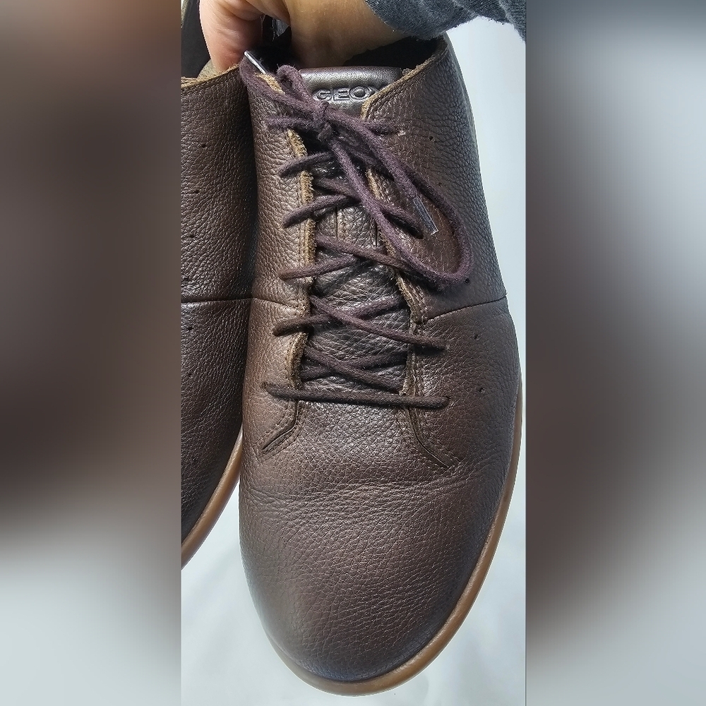 Geox Men's Dk Coffee New Do B Pure Leather Casual Shoes Size EUR 41 US 8 - Picture 2 of 16